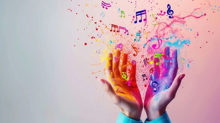 Greeting Card and Banner Design for World Music Therapy Day Background