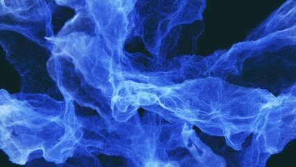  3D particles sytem with emmisive lights - blue