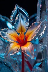 Colored crystal flower