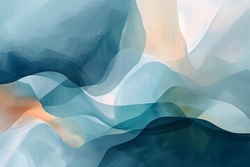 Minimalist abstract panorama with organic shapes and soothing colors Creating a tranquil and aesthetically pleasing background for diverse applications