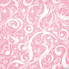 pink abstract patterns music, Seamless tile pattern AI art