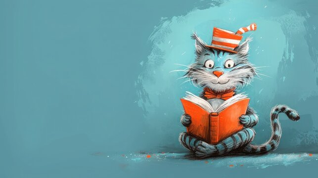 Greeting Card and Banner Design for Reading Across America Day Background