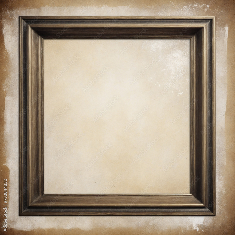 Poster grunge frame square overlay, border with empty transparent copyspace inside