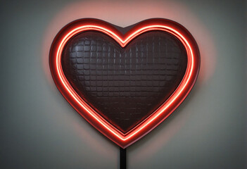 Vector realistic isolated retro heart neon marquee billboard for decoration and covering on the wall background