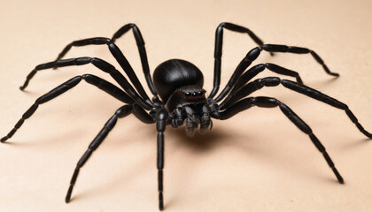 scary big skinny black spider, png file of isolated cutout object on transparent background