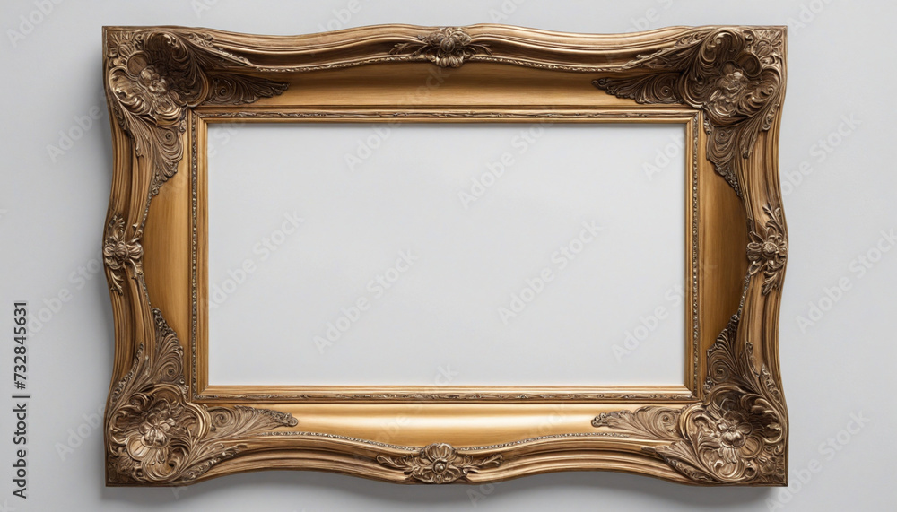Poster a wooden frame isolated on transparent background - generative ai