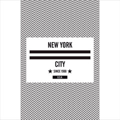 abstract vector image written new York city since 1988, print style. Vector for silkscreen, dtg, dtf, t-shirts, signs, banners, Subimation Jobs or for any application - obrazy, fototapety, plakaty