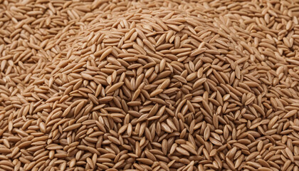 Pile of brown rice, cut out
