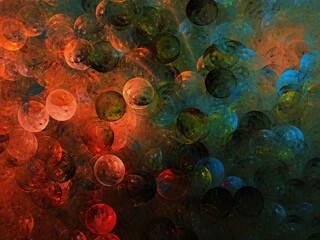 blue and red abstract fractal background 3d rendering illustration