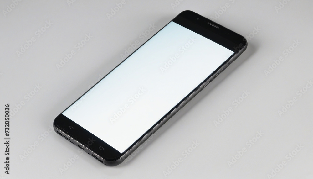 Poster modern smartphone mockup with blank screen isolated on white background for business presentation an