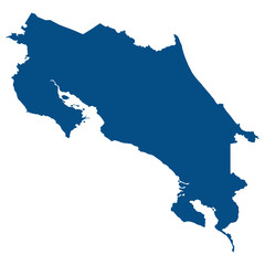 Costa Rica map. Map of Costa Rica in blue color