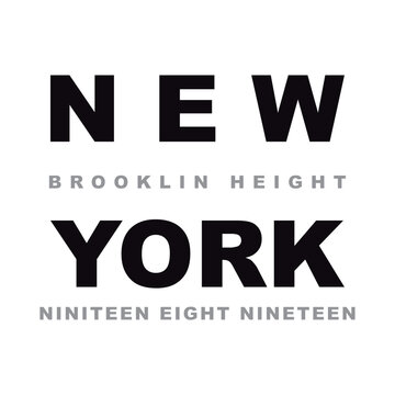 vector image written new york, brooklyn height miniteen eight mineteen embroidery style. Vector for silkscreen, dtg, dtf, t-shirts, signs, banners, Subimation Jobs or for any application.