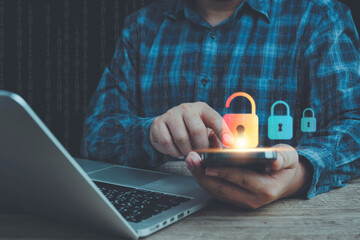 cybersecurity concept, cybersecurity concept identity theft, Database hacks, internet cyber crime. hacker attack, Hacking and stealing data. damage the system and hack the data.