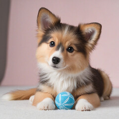 puppy with a ball