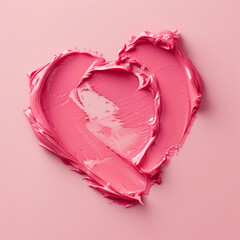 A love heart made from lipstick cosmetic make up. Valentine heart symbol