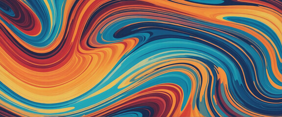 An abstract background with bold, colorful liquid swirl waves, creating a dynamic texture, 