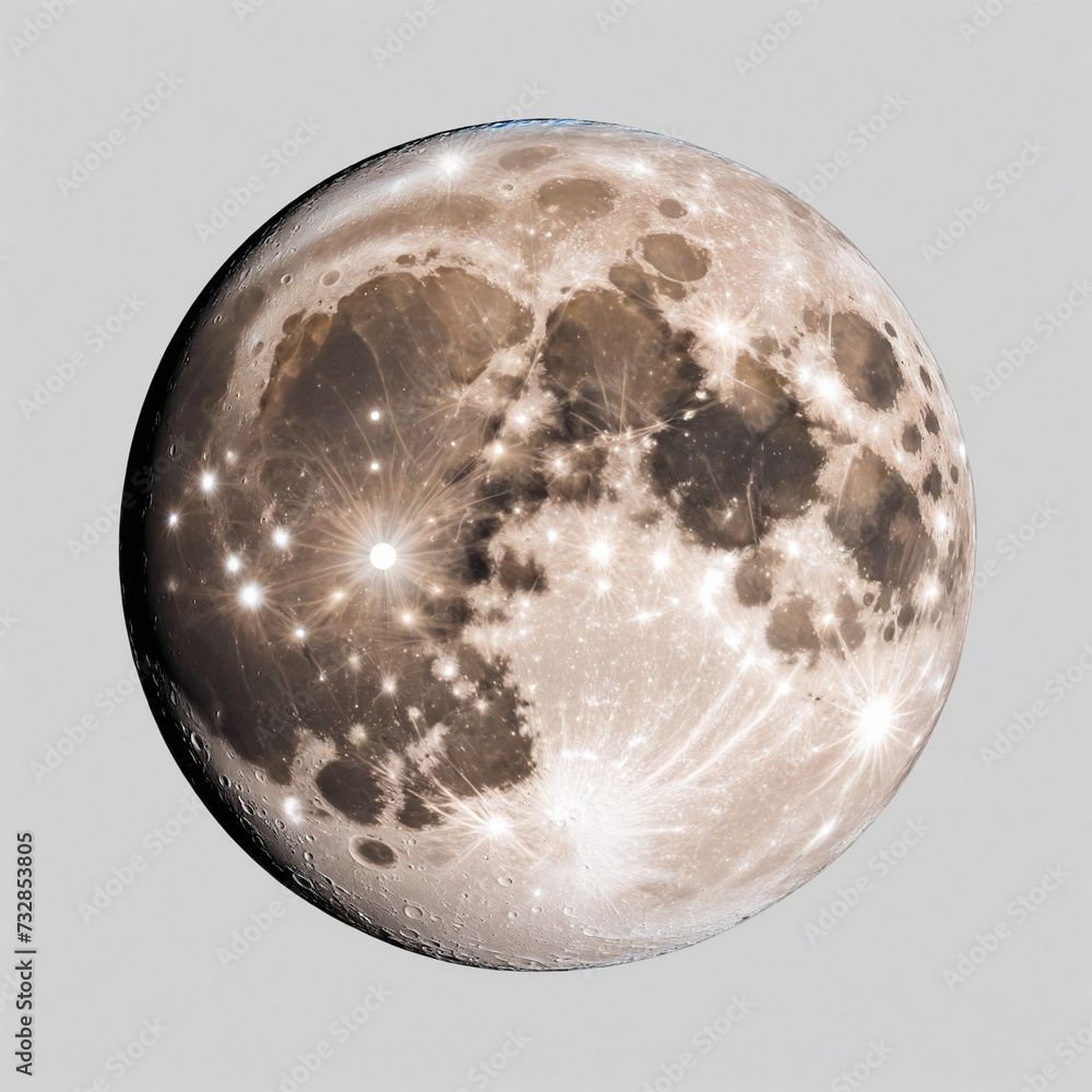 Poster celestial lunar orb isolated on transparent background in png format
