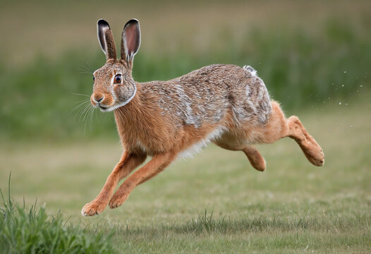 Energetic bunny sprinting through the meadow in a thrilling chase