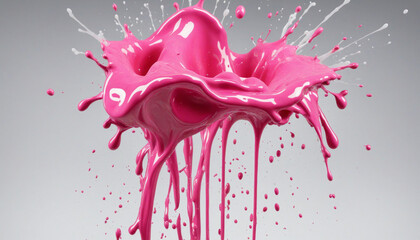 Vibrant Pink Paint Splash in Abstract Design