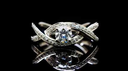 Interwoven Solitaire Diamond Engagement Ring
