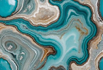 Fototapeta premium Elegant Turquoise Agate Crystal: A Detailed and Intricate Gemstone with a Beautiful Natural Pattern