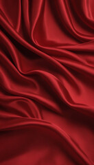 Obraz premium Luxurious Elegance: Abstract Red Silk Fabric Draping in a Rich, Opulent Design