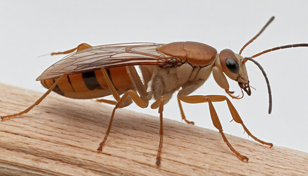 Insect Macro Closeup on Isolated White Background for Wildlife and Pest Identification