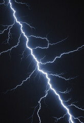 Intense blue lightning on dark background