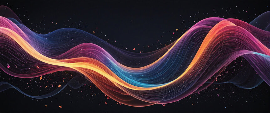 Dynamic wave form abstract background for audio and music visualization.