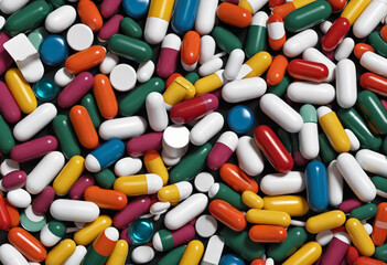 Vibrant Capsules for Health and Medicine on Dark Background