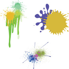 ペンキの垂れと飛沫のイラストセット