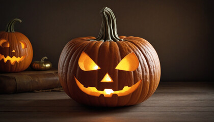 Spooky Pumpkin with Glowing Halloween Lights