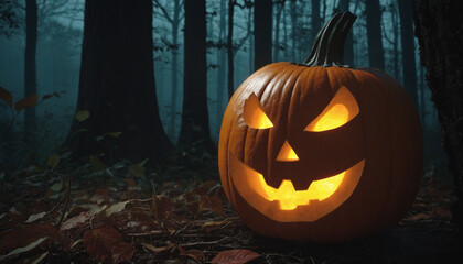 Obraz premium Autumnal Pumpkin in the Woods