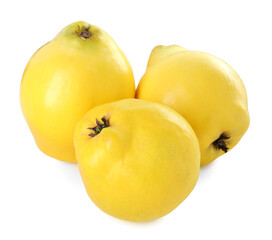 Delicious fresh ripe quinces isolated on white