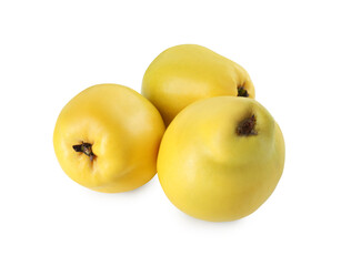 Delicious fresh ripe quinces isolated on white