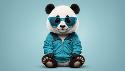 Trendy panda with sunglasses