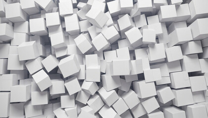 Abstract Geometric White Cube Background