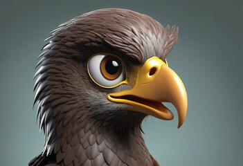 Adorable animated eagle character