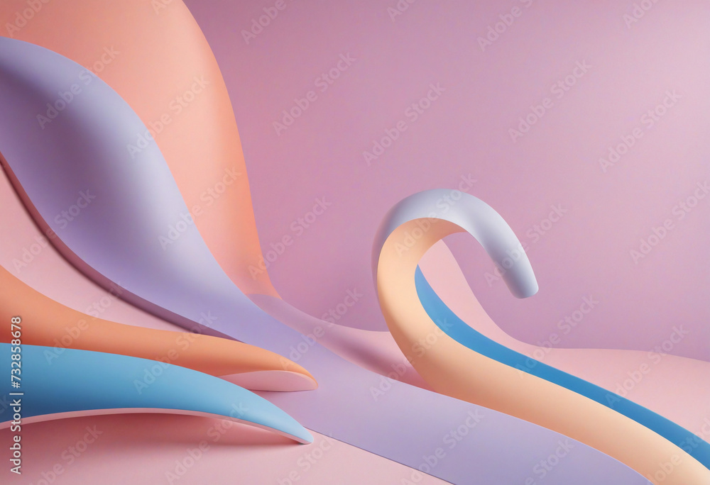 Poster abstract 3d art with rounded shapes and smooth curves