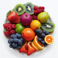 Naklejka na ściany i meble fresh fruits on a plate | vibrant color