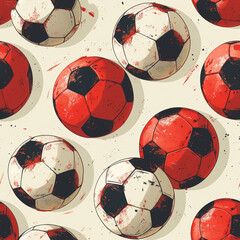 soccer Pattern Tile for seamless backgrounds and for filling surfaces, ai generated