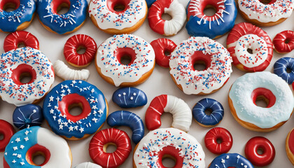 4th of July-themed donut assortment