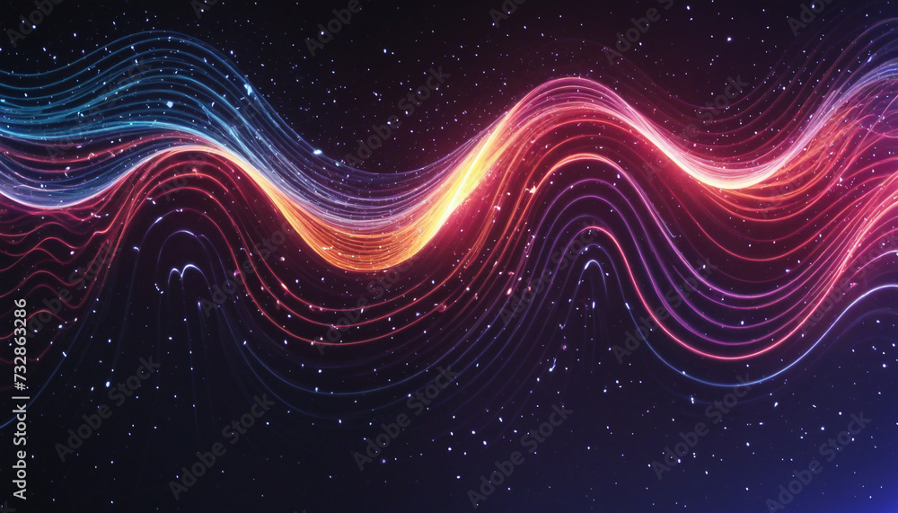 Poster vibrant particle pattern backdrop for audio and music display