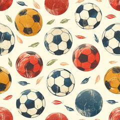 abstract soccer Pattern Tile for seamless backgrounds and for filling surfaces, ai generated