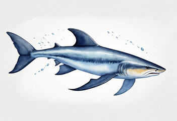 Fototapeta premium Underwater Predator Watercolor Clipart