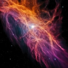 Majestic Cosmic Nebula with Vibrant Colors in Deep Space