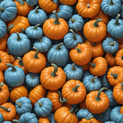 Colorful Pumpkin Pattern, Seamless Background