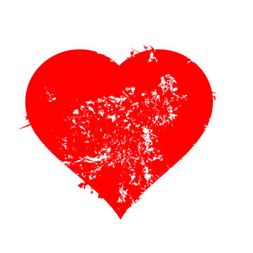 Grunge heart shape vector