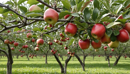 Apple orchard on a fruit farm