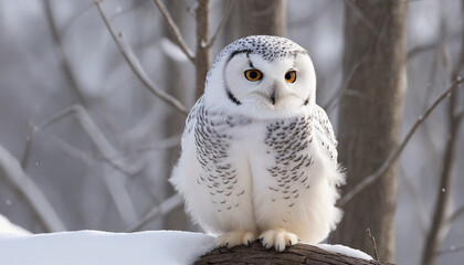 Magical Cinematic Photography of a Cute Baby Snow Owl AI Generated